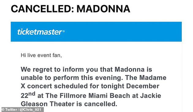 麦当娜突然取消演唱会